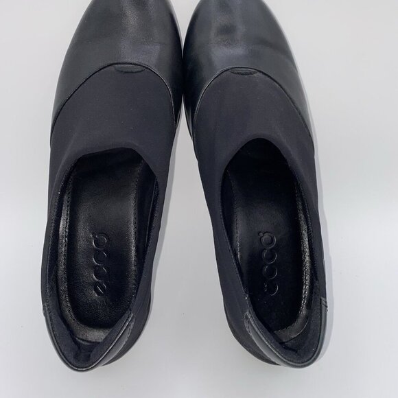 ECCO Women’s Black Leather & GORE-TEX Fabric Slip-On Shoes Sz 36 /US 5.5 EUC - Picture 7 of 9